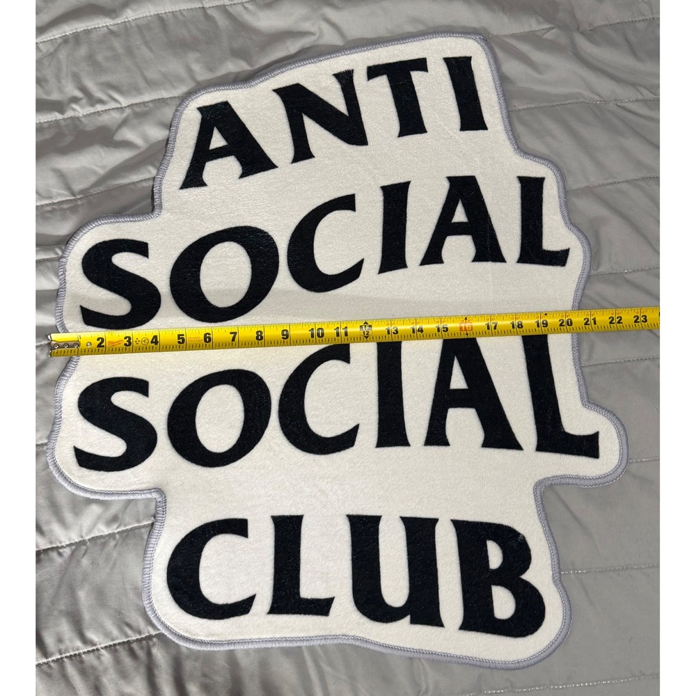 Anti Social Social Club ASSC Logo Rug Black White /Floor & Wall Decor 25x20